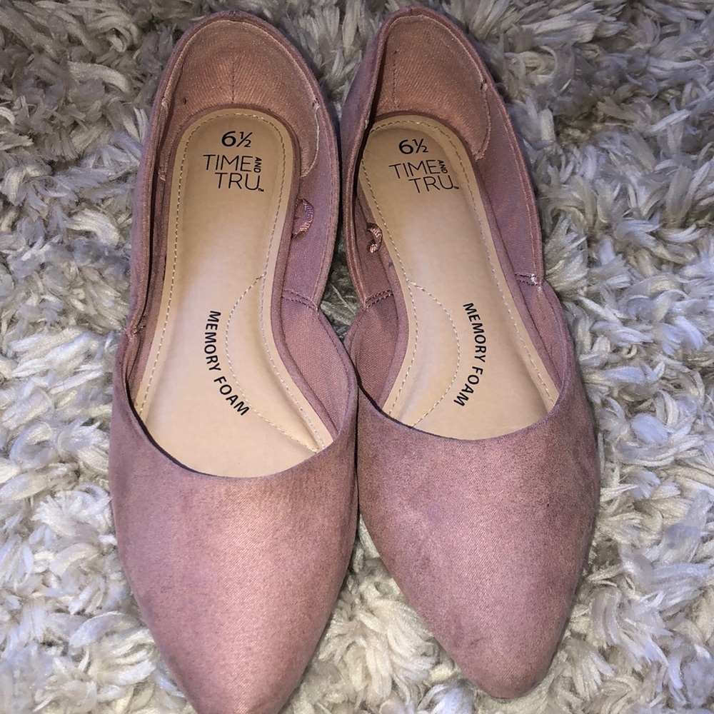 Woman’s pink flats. Memory foam